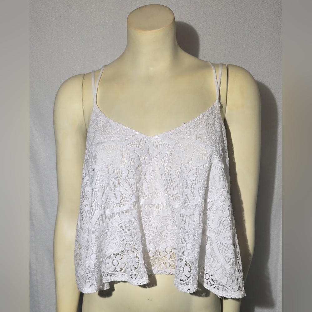 a'gaci White Lace‎ Camisole Top